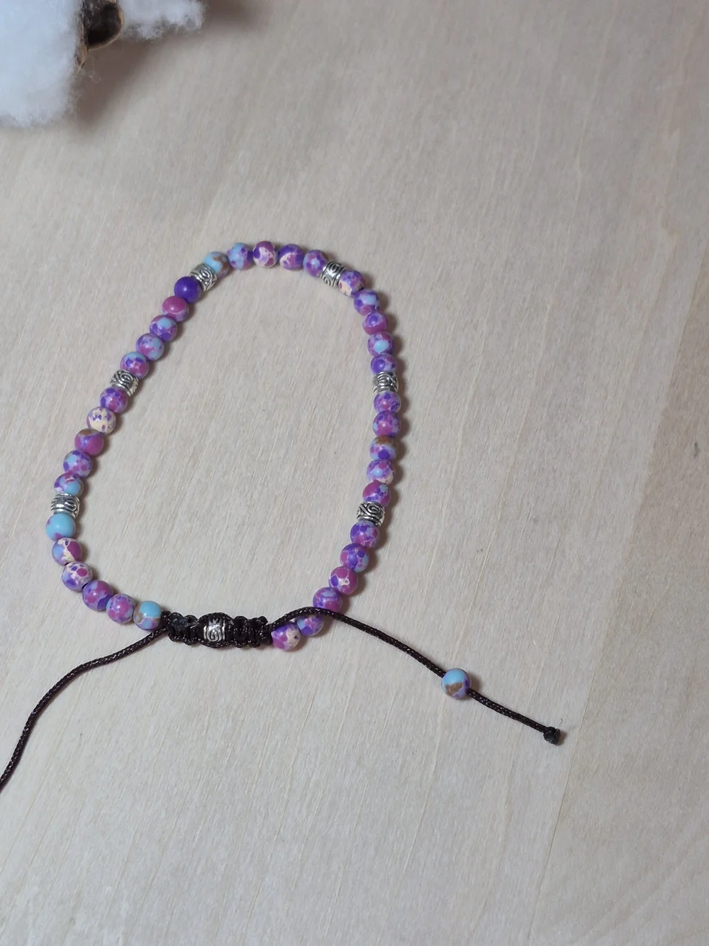 💜💜NEW💜💜 PRETTY!! Natural Galaxy Sea Sediment Stone Adjustable Bracelet